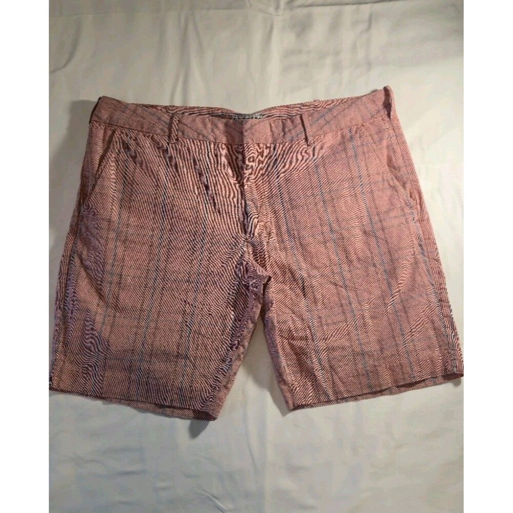 Express Men's Chino Red Plaid Check Shorts Preppy Sz 36